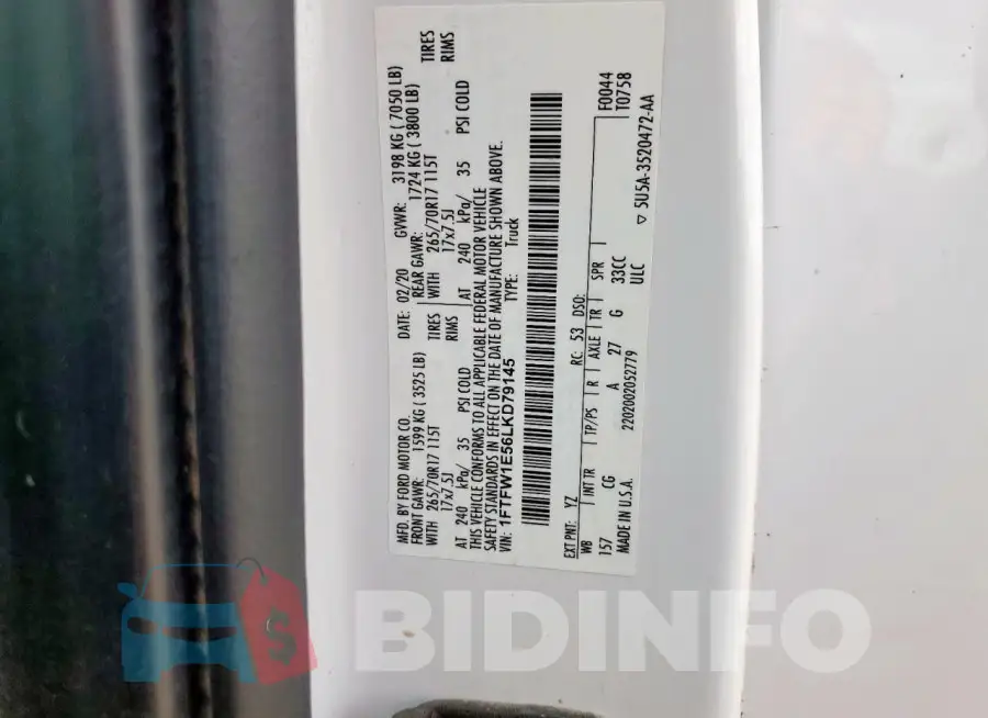 1FTFW1E56LKD79145 Photo# 12