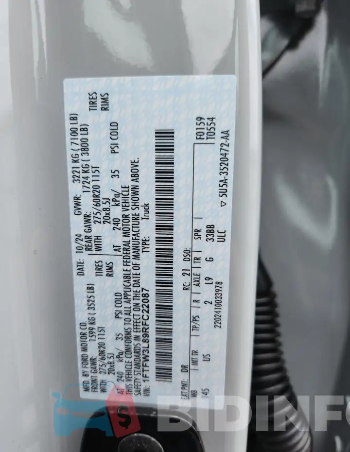 1FTFW3L89RFC22087 Photo# 12