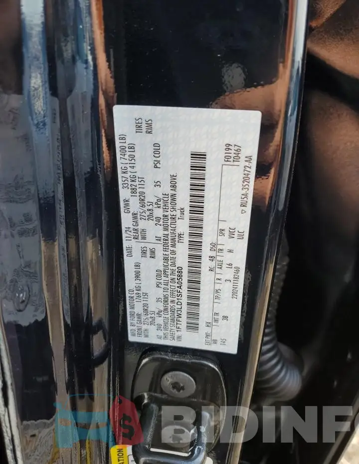 1FTFW3LD1SFA05880 Photo# 12