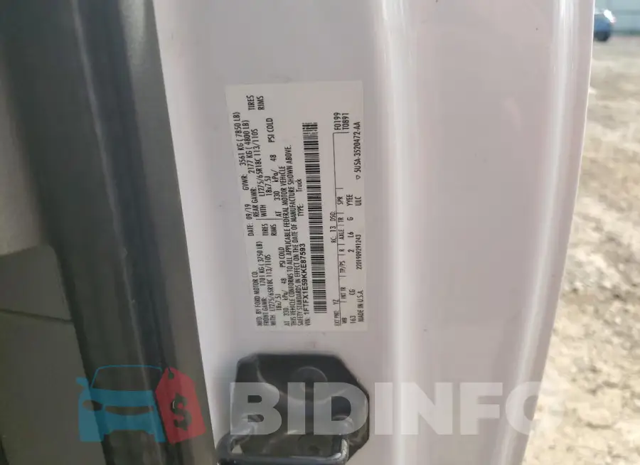 1FTFX1E59KKE87593 Photo# 12
