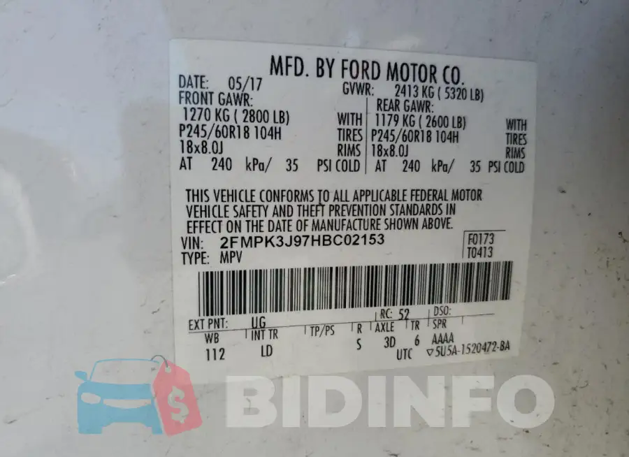 2FMPK3J97HBC02153 Photo# 12