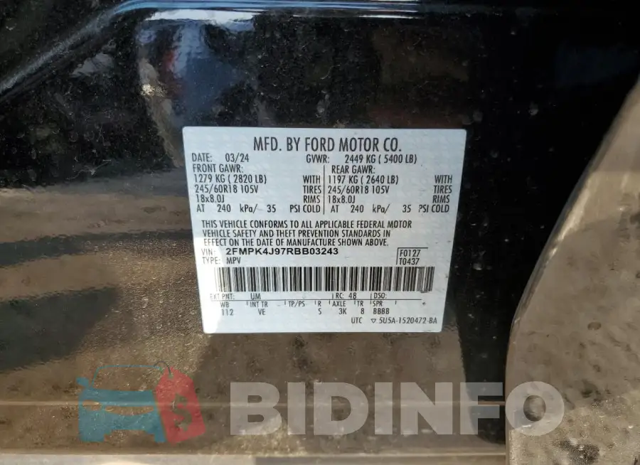 2FMPK4J97RBB03243 Photo# 13
