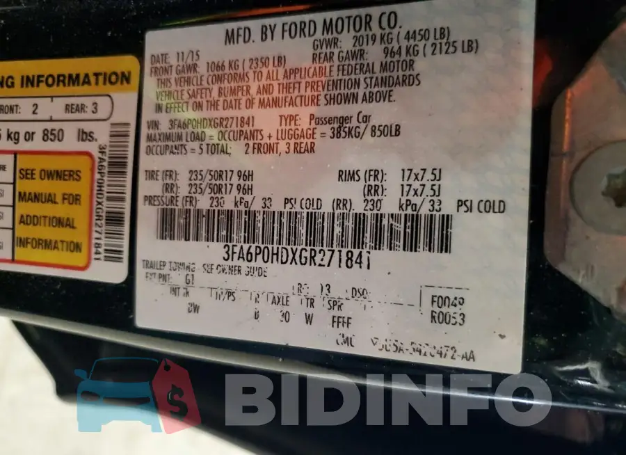 3FA6P0HDXGR271841 Photo# 12