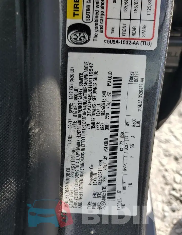 3FADP4EJ8HM119547 Photo# 12