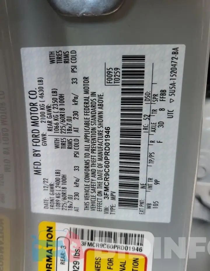 3FMCR9C60PRD01946 Photo# 13