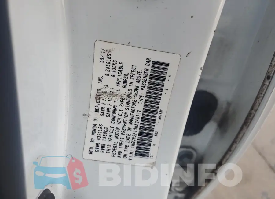 1HGCR2F13HA240732 Photo# 12