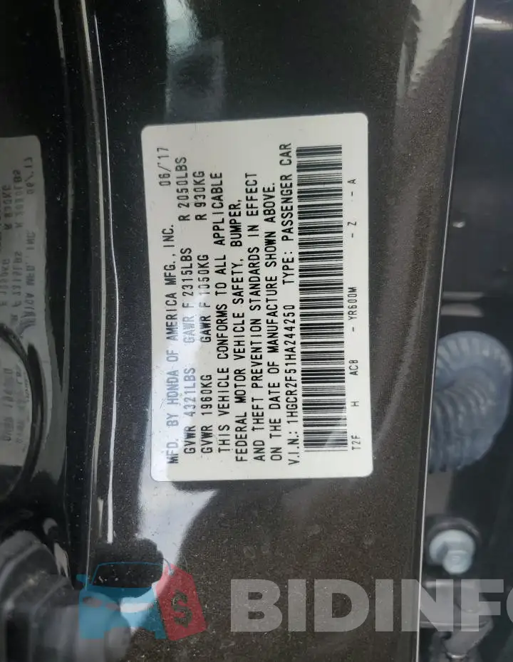 1HGCR2F51HA244250 Photo# 12