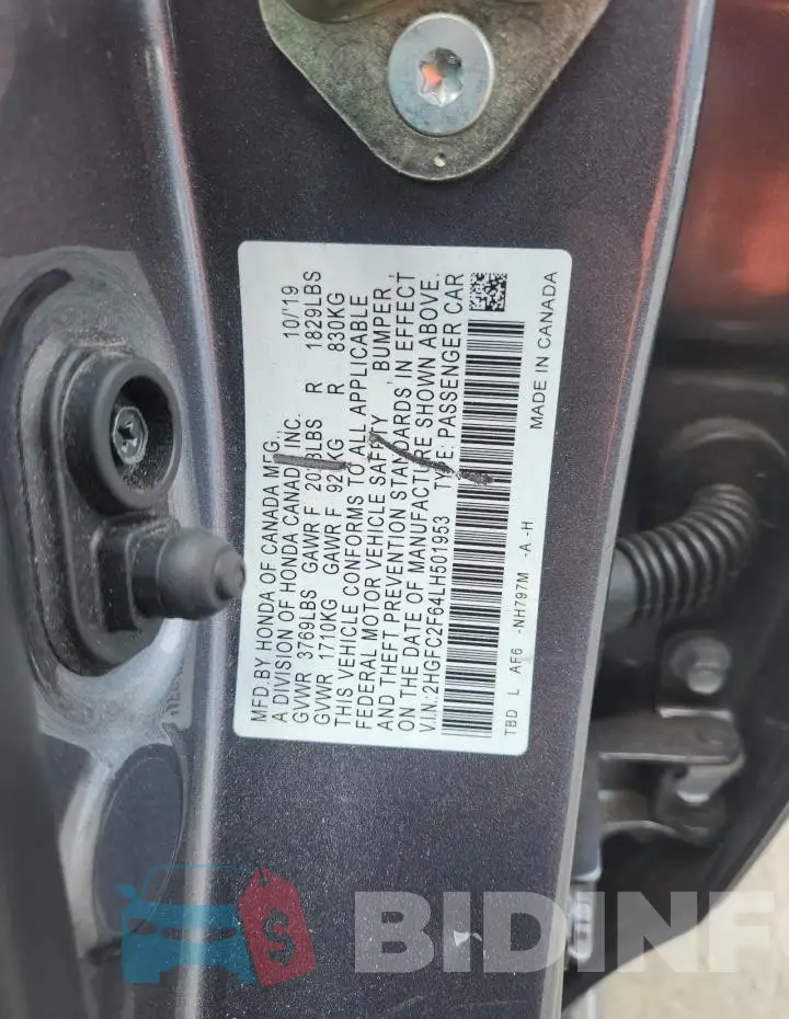 2HGFC2F64LH501953 Photo# 12