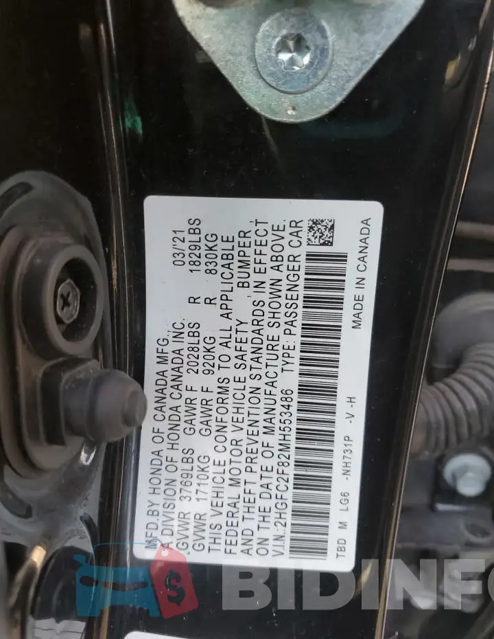 2HGFC2F82MH553486 Photo# 12