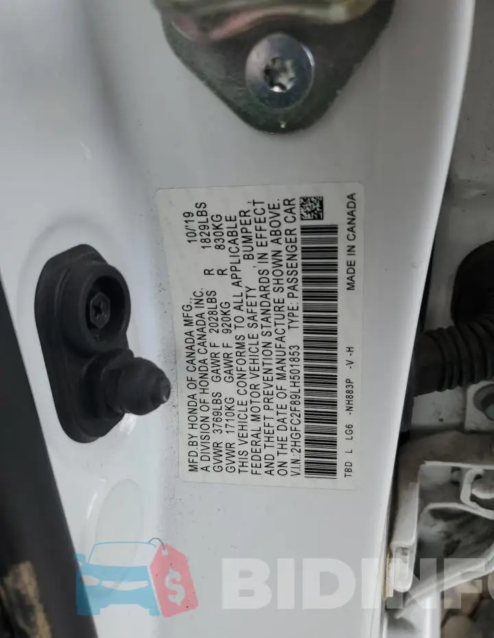 2HGFC2F89LH501853 Photo# 12