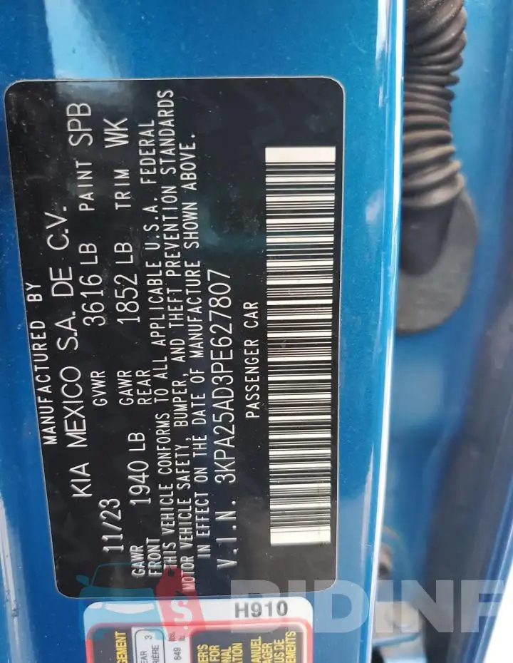 3KPA25AD3PE627807 Photo# 12
