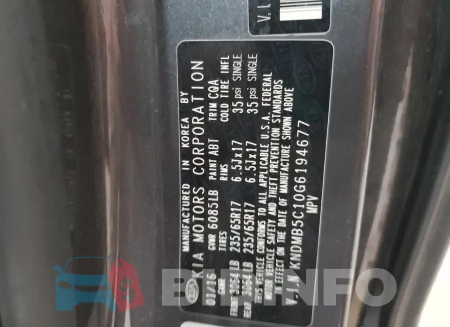 KNDMB5C10G6194677 Photo# 13