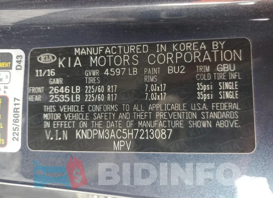 KNDPM3AC5H7213087 Photo# 14