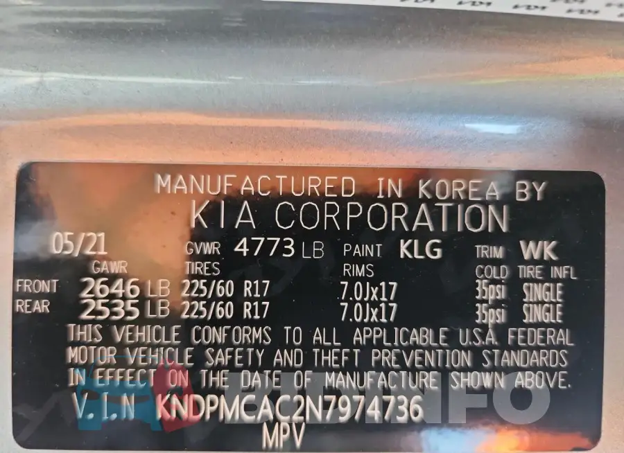 KNDPMCAC2N7974736 Photo# 13