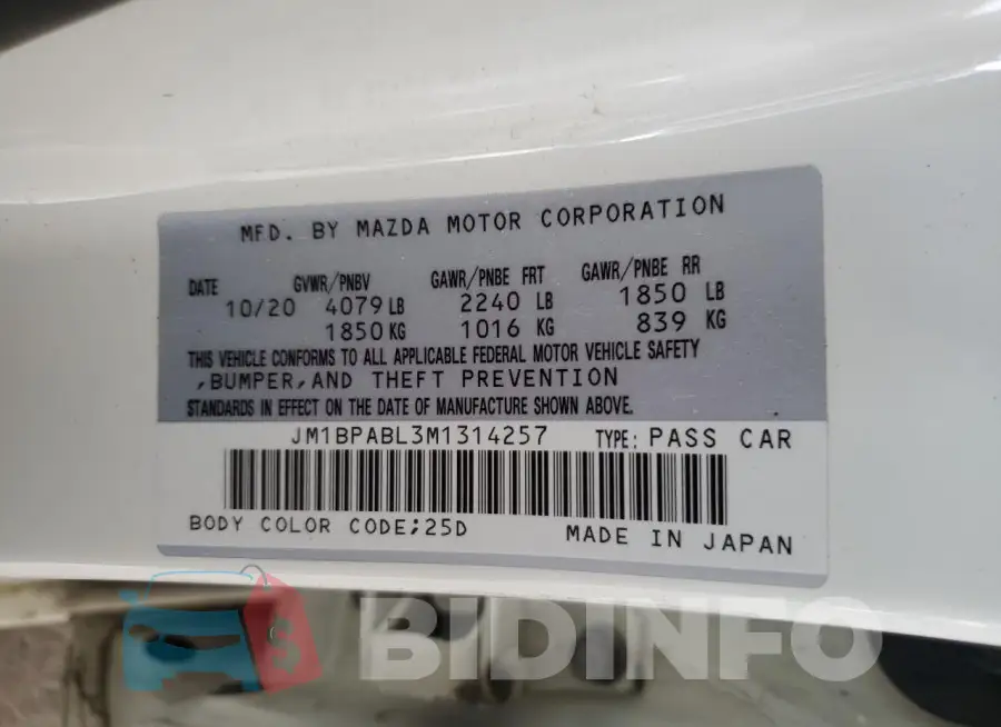 JM1BPABL3M1314257 Photo# 12