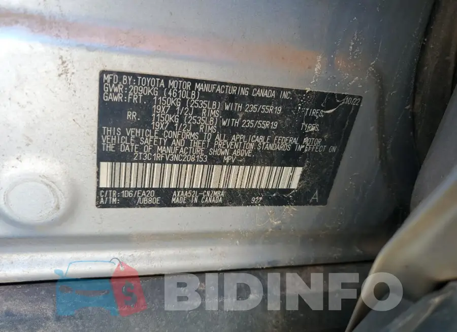 2T3C1RFV3NC208153 Photo# 13