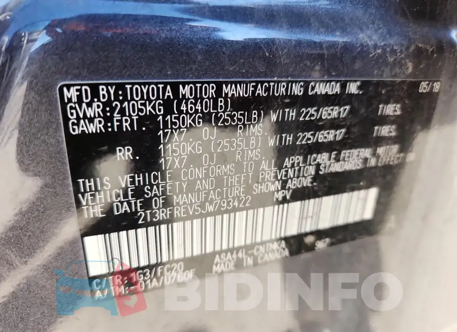 2T3RFREV5JW793422 Photo# 14