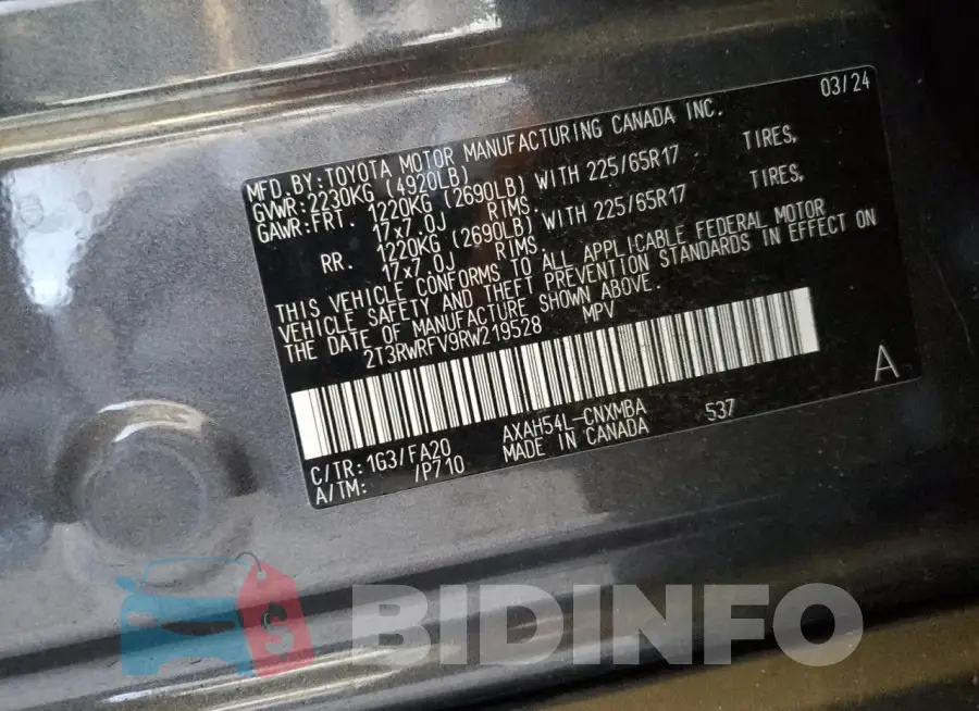 2T3RWRFV9RW219528 Photo# 13