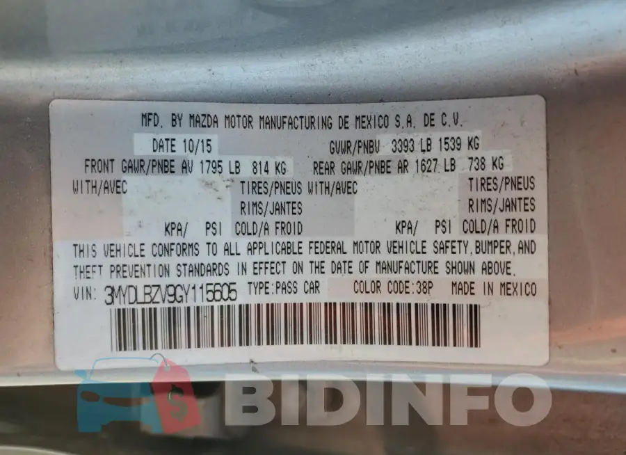 3MYDLBZV9GY115605 Photo# 13