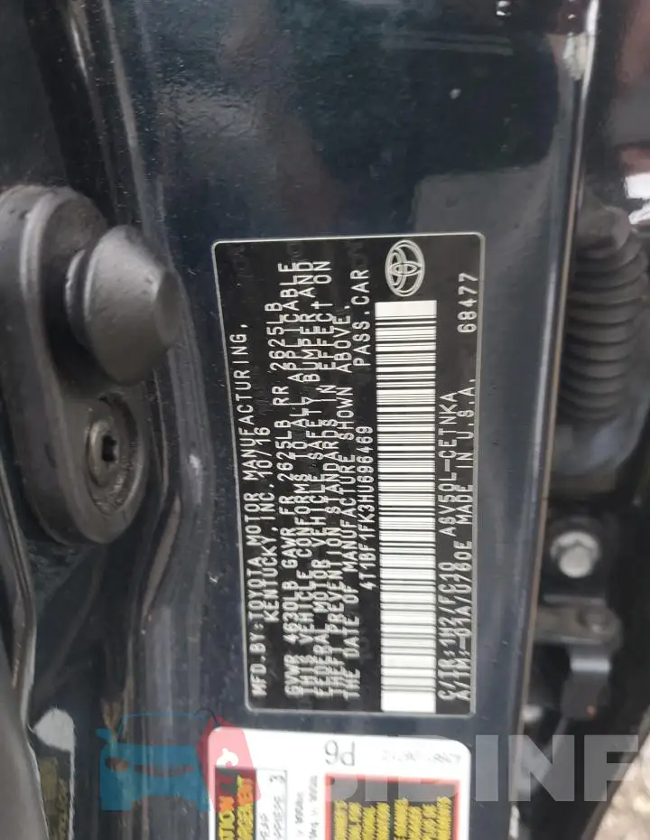 4T1BF1FK3HU696469 Photo# 12