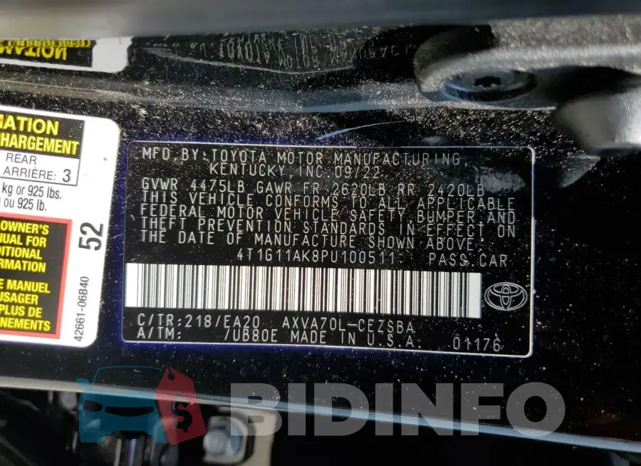 4T1G11AK8PU100511 Photo# 12