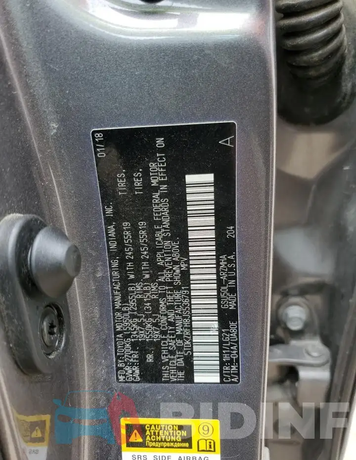 5TDKZRFH8JS536791 Photo# 14