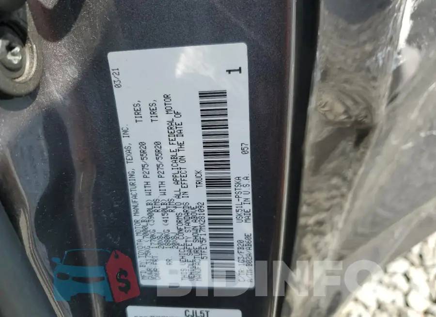 5TFEY5F17MX281092 Photo# 12