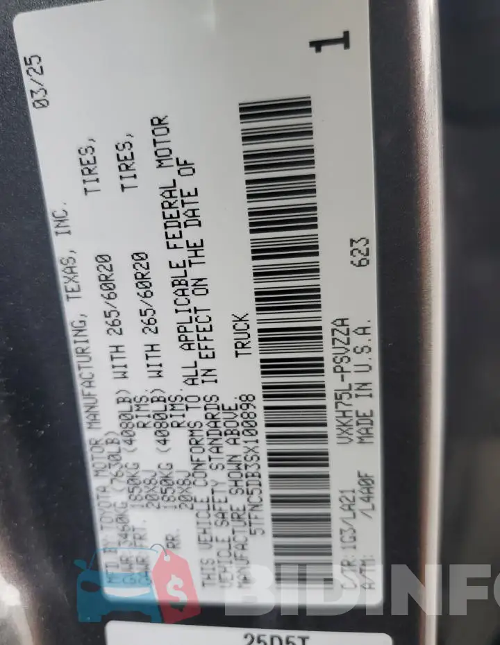 5TFNC5DB3SX100898 Photo# 12