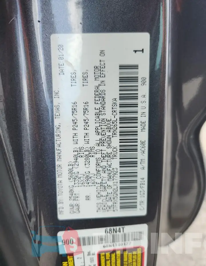 5TFRX5GN2LX177923 Photo# 13