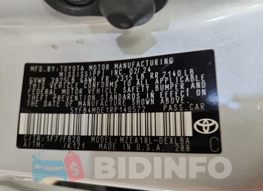 5YFB4MDE1RP140572 Photo# 13