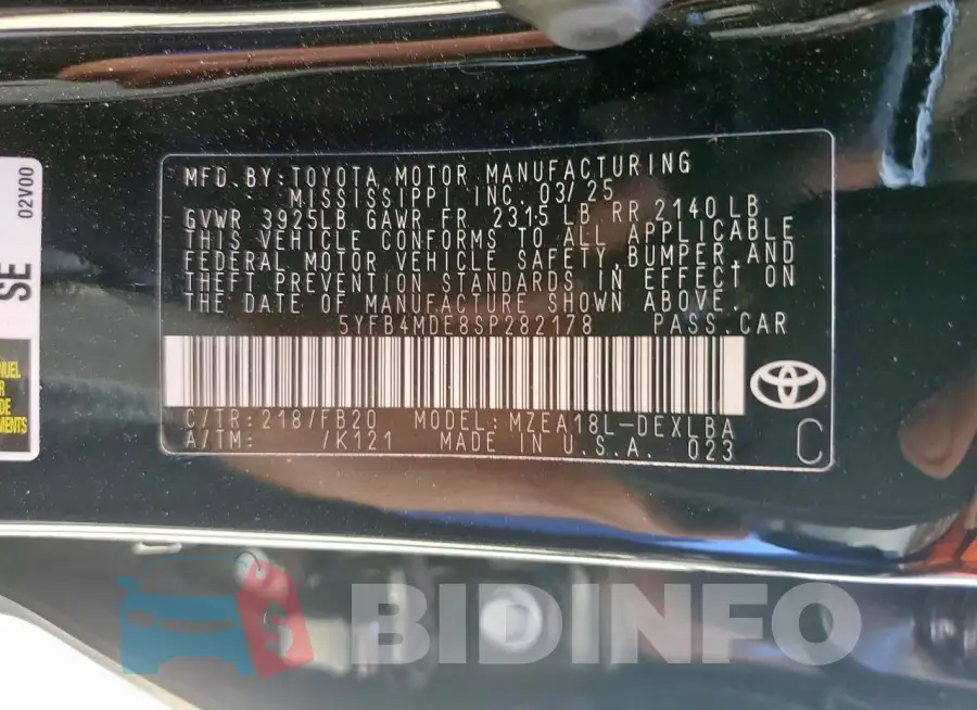 5YFB4MDE8SP282178 Photo# 12