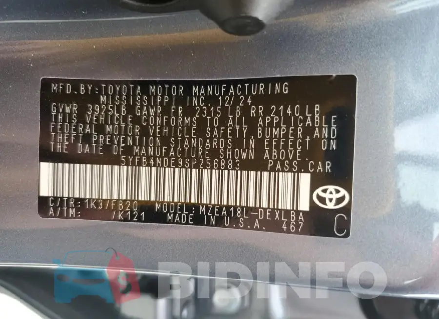 5YFB4MDE9SP256883 Photo# 13