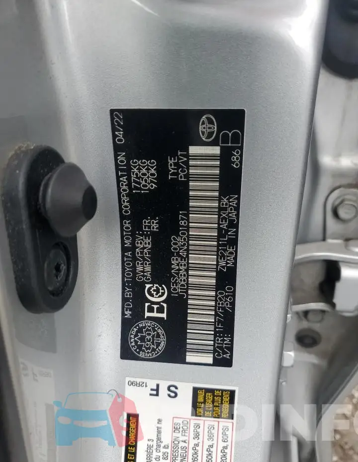 JTDBBMBE4N3501871 Photo# 12