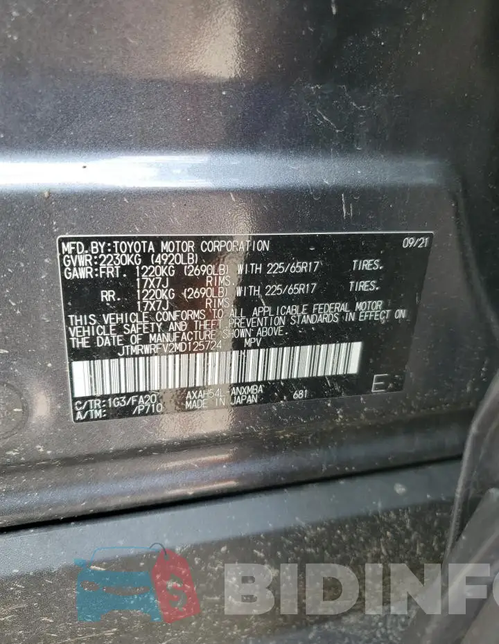 JTMRWRFV2MD125724 Photo# 14