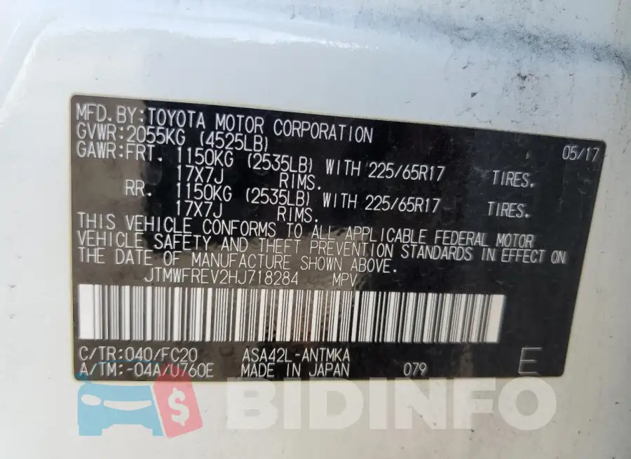 JTMWFREV2HJ718284 Photo# 13