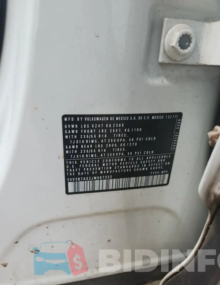 3VV3B7AX2JM087332 Photo# 13