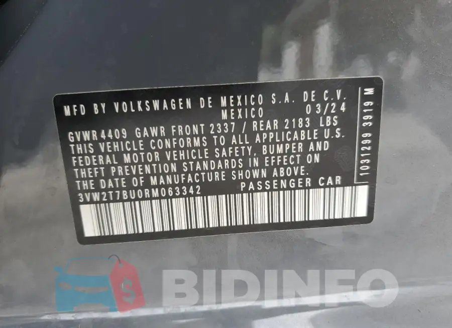 3VW2T7BU0RM063342 Photo# 13