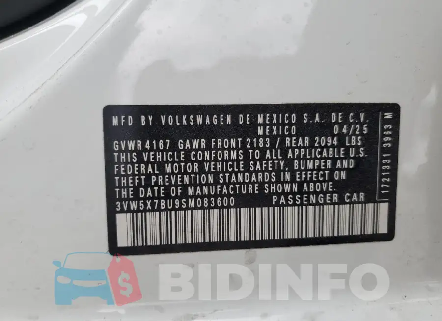 3VW5X7BU9SM083600 Photo# 12