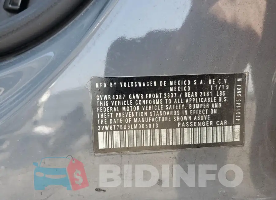 3VW6T7BU9LM005013 Photo# 12