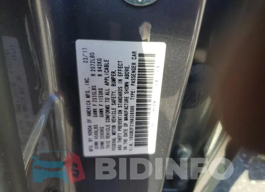19UUB2F31HA006986 Photo# 12