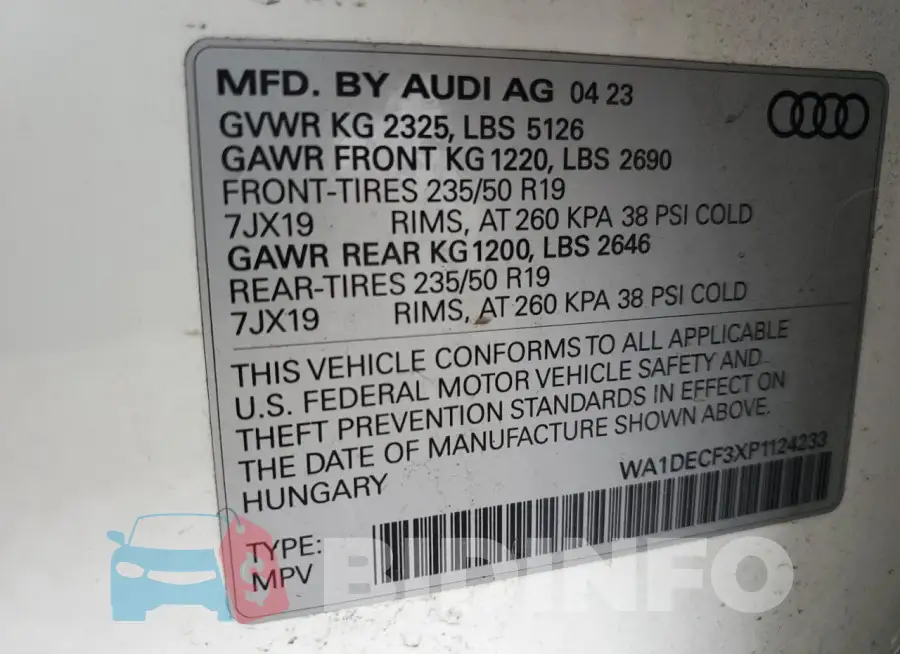 WA1DECF3XP1124233 Photo# 13