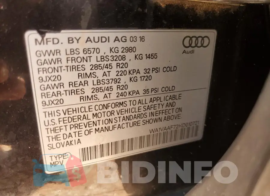 WA1VAAF72HD010721 Photo# 13