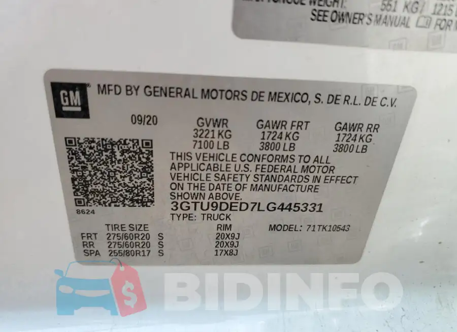 3GTU9DED7LG445331 Photo# 12