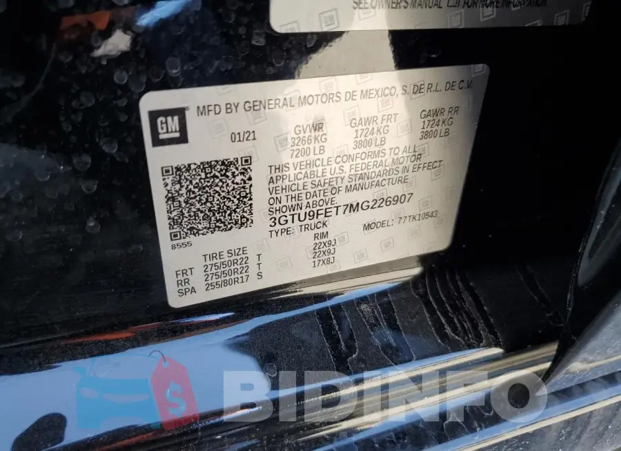 3GTU9FET7MG226907 Photo# 12