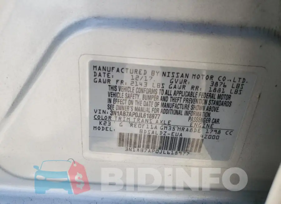 3N1AB7AP0JL618977 Photo# 12