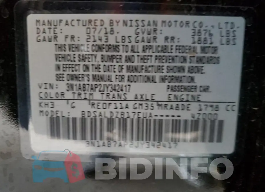 3N1AB7AP2JY342417 Photo# 12