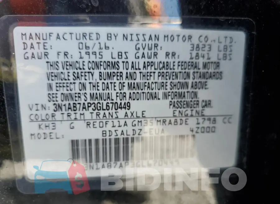 3N1AB7AP3GL670449 Photo# 12