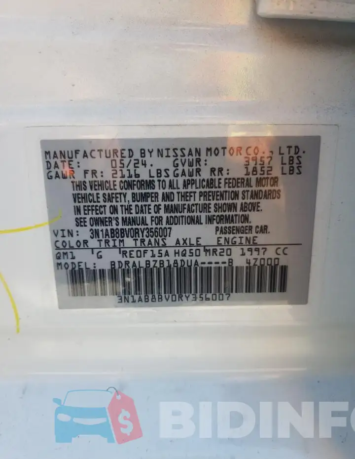 3N1AB8BV0RY356007 Photo# 13