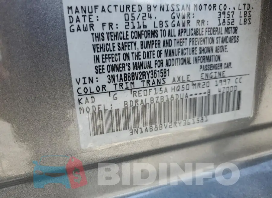 3N1AB8BV2RY361581 Photo# 12