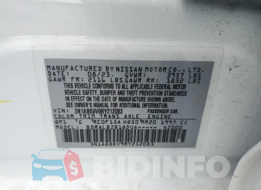 3N1AB8BV9RY212083 Photo# 12